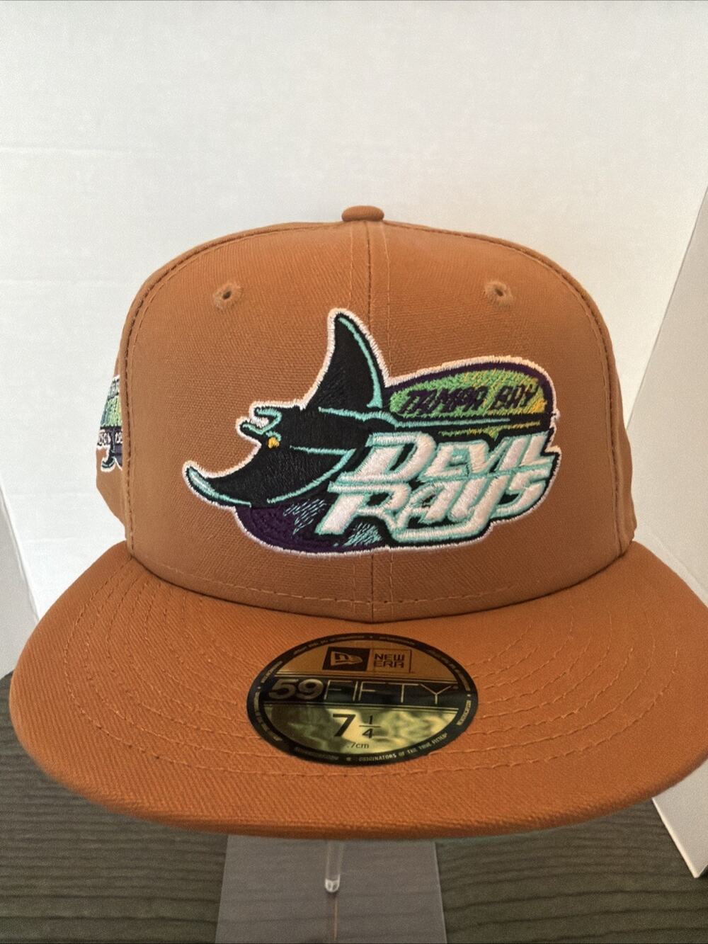 Tampa Bay Devil Rays New Era 59FIFTY Fitted Hat Tan Teal MLB